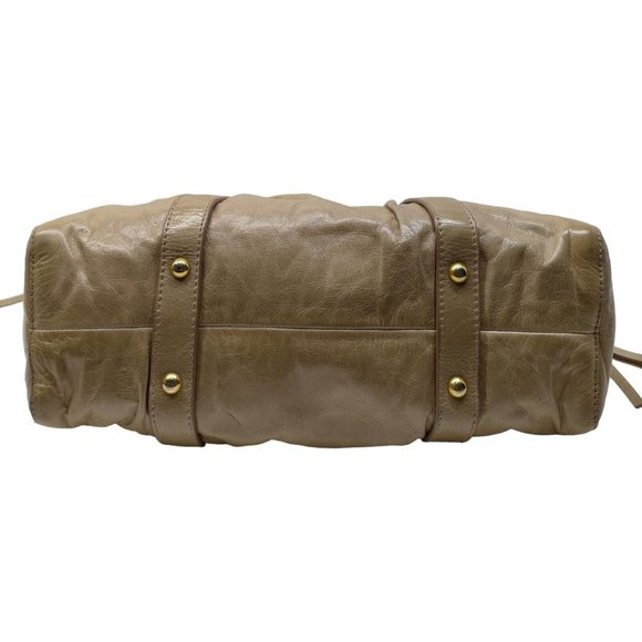 666114C V Miu Miu Crossbody Bag Beige Leather - Picture 4 of 9